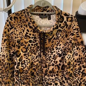 Susan Graver Leopard Print Tunic - Brown and Black